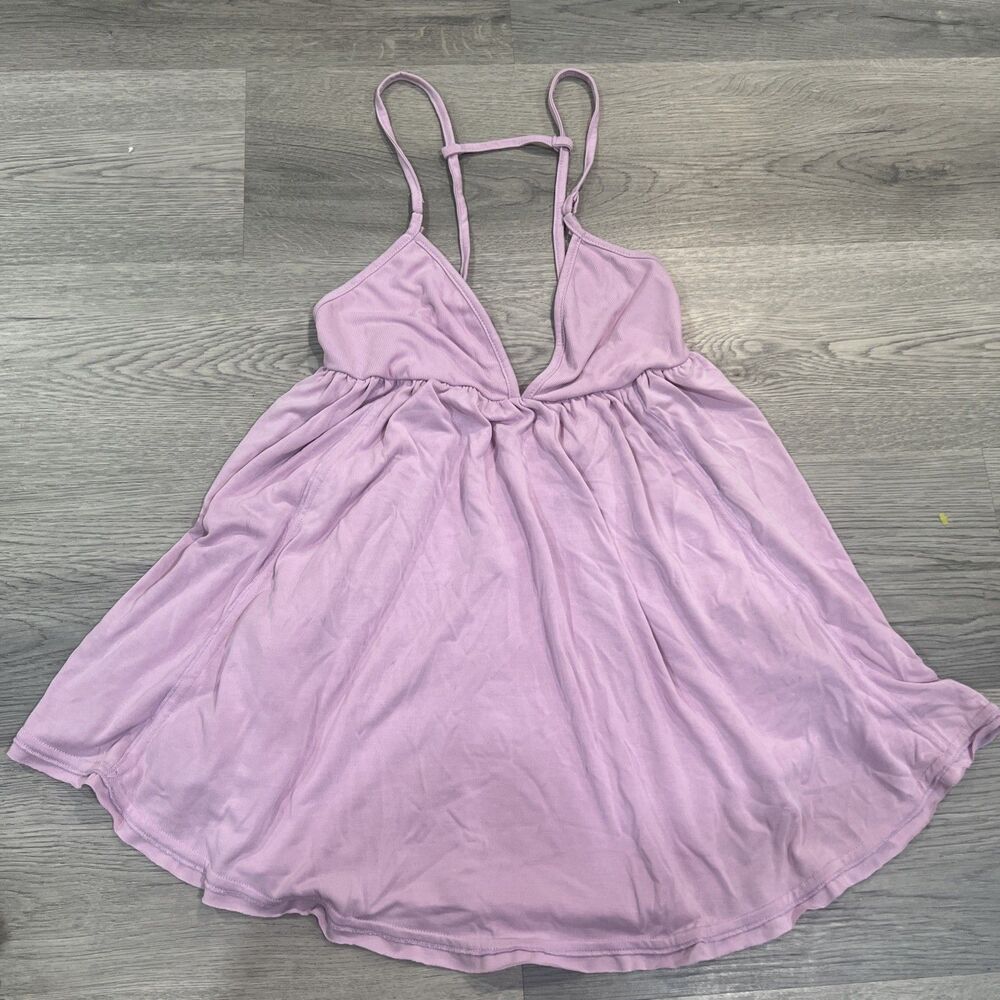 Free People Babydoll Purple V-Neck Sleeveless Cami Top Size Small